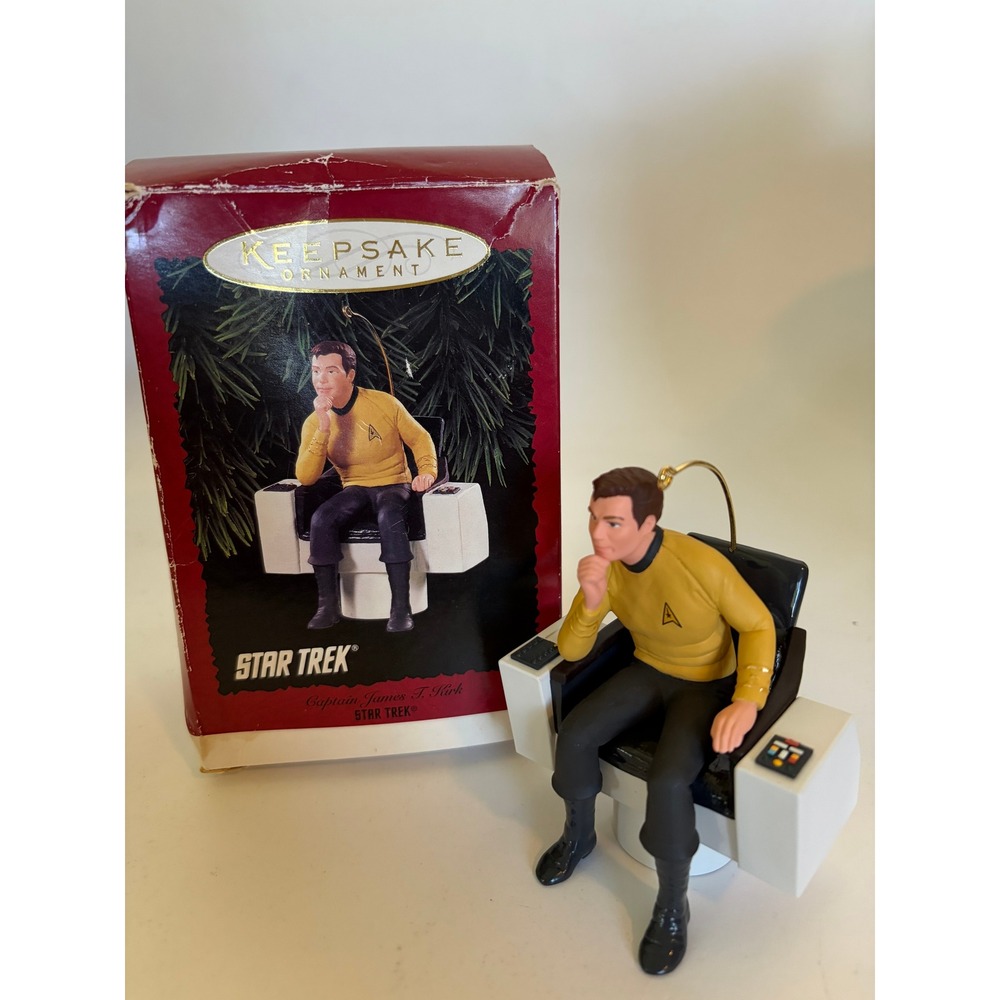 Vintage 1995 Star Trek Captain James Kirk Hallmark Keepsake Christmas Ornament